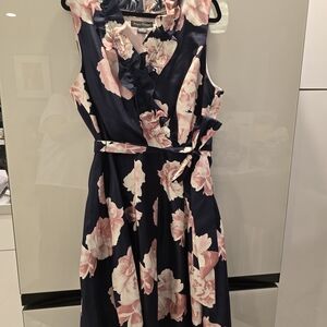 Jessica Howard Navy and Pink Floral Midi Dress